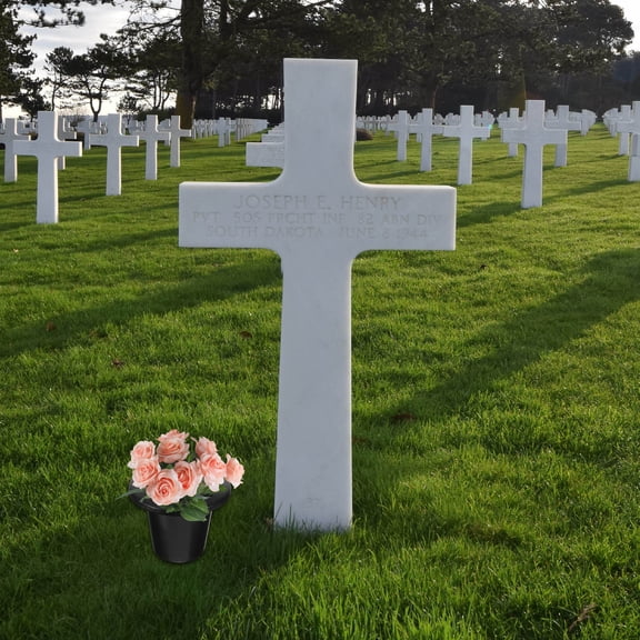 LOLIPPYY 5Pcs Cemetery Pot Inserts Black Plastic Flower Vase for Graveyard Memorial Decoration