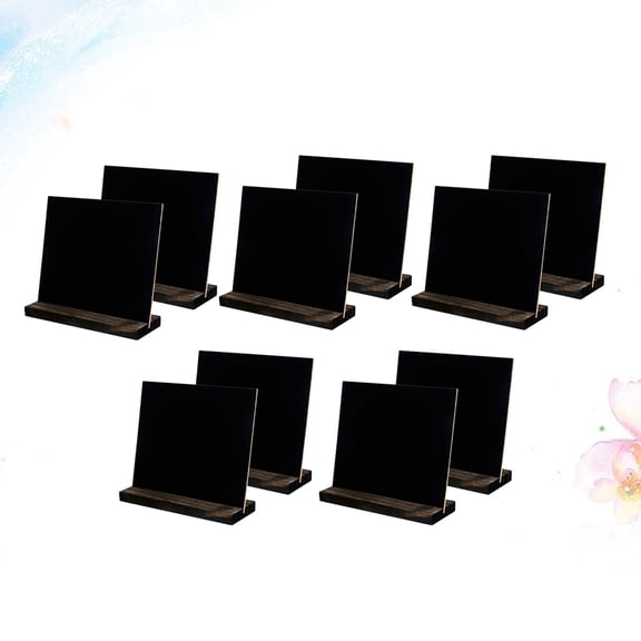 LOLIPPYY 5-Pack Chalkboard Tags with Wooden Stand for Cafe, Home, Drink Specials, Crafts, Menu Labels, and Event Signage