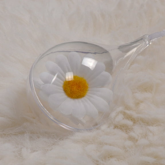 LOLIPPYY 5-Pack Clear Plastic Hanging Transparent Ornament Shells Round Decorations for Christmas Tree Decor