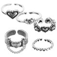 thumbnail image 1 of LOLIPPYY 5Pcs Creative Open Rings Heart Shape Adjustable Finger Jewelry Fashion Accessory, 1 of 8