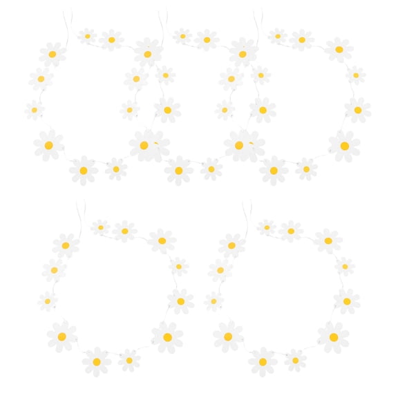 LOLIPPYY 5Pcs Daisy Paper Flower Banner for Birthday Party Wall Table Hanging Decor