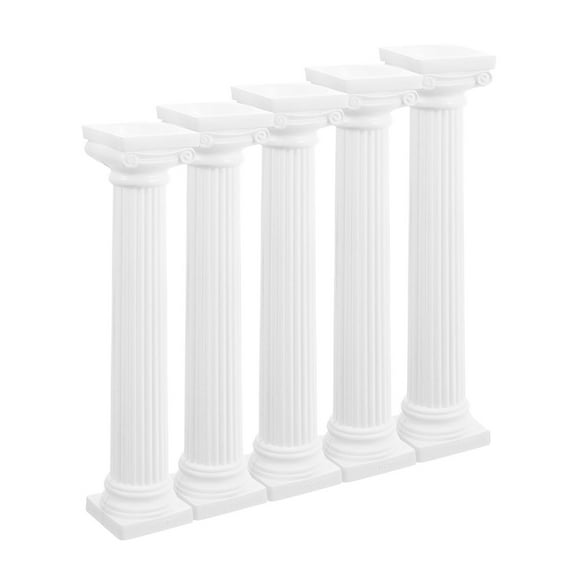 LOLIPPYY 5Pcs Decorative White Roman Column Statues for DIY Crafts Desk and Table Decoration
