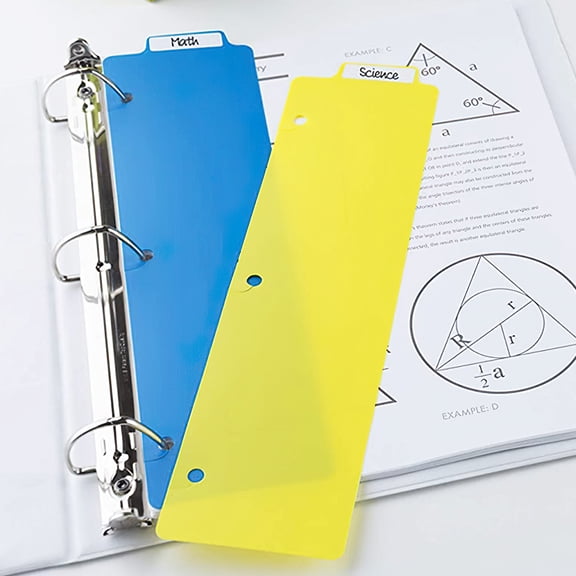 LOLIPPYY 5Pcs Detachable Binder Tabs Dividers with Writable ABS Tabs for Easy Notebook Organization