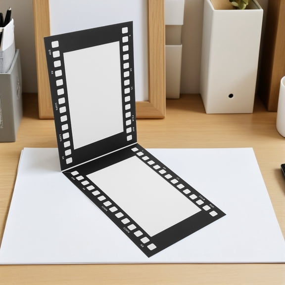 LOLIPPYY 5-Pack Dual Slot Cardboard Photo Frames with Vintage Film Strip Style for Wall Hanging and Display Decor