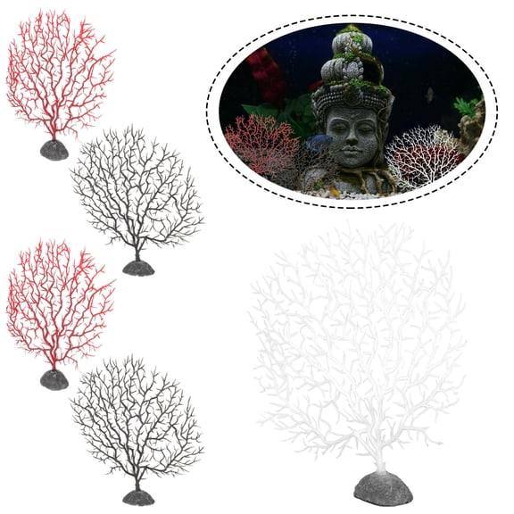 LOLIPPYY 5Pcs Aquarium Decoration Resin Coral Tree Craft for Tank Decor