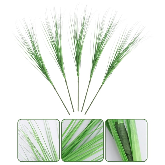 LOLIPPYY 5Pcs Fake Onion Grass Decor Plastic Lifelike Grass Decor Green