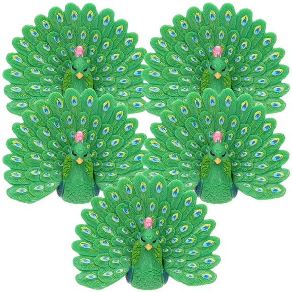 LOLIPPYY 5Pcs Fake Peacock Decor Resin Peacock Figurine for Table Decor Friends