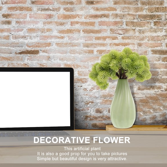 LOLIPPYY 5Pcs Fake Plant Decor Green Simulation Leaves Branches Plastic Artificial Plants for Balcony and Interior