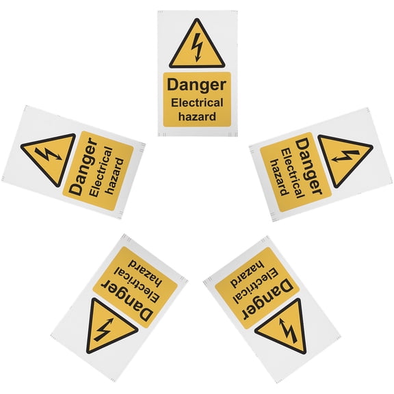 LOLIPPYY 5Pcs Fire Door Keep Clear Safety Stickers Yellow Vinyl Warning Decals for Public Areas