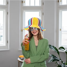LOLIPPYY 5-Pack Foldable Paper Vase Hats with Honeycomb Design, Breathable and Lightweight Headwear in Assorted Colors