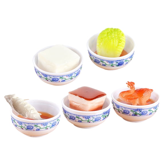 LOLIPPYY 5Pcs Food Model Decor Assorted Color PVC Doll House Accessories Decoration Home