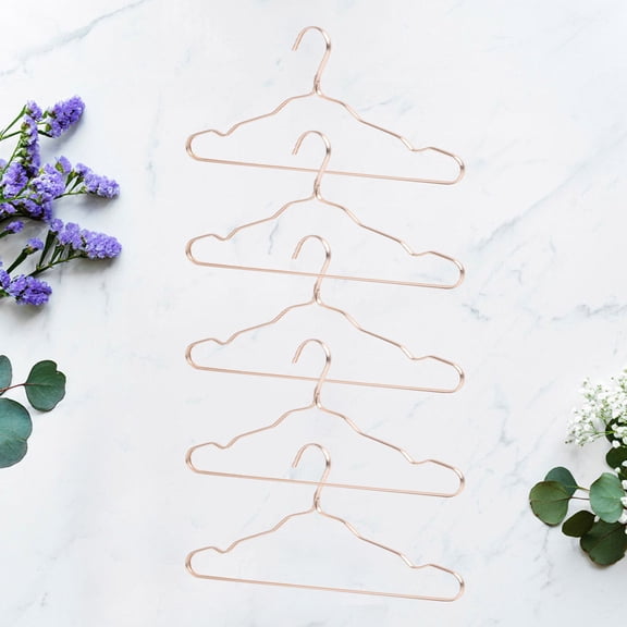 LOLIPPYY 5-Pack Metal Clothes Hangers Non- Wardrobe Hangers for Heavy Garments