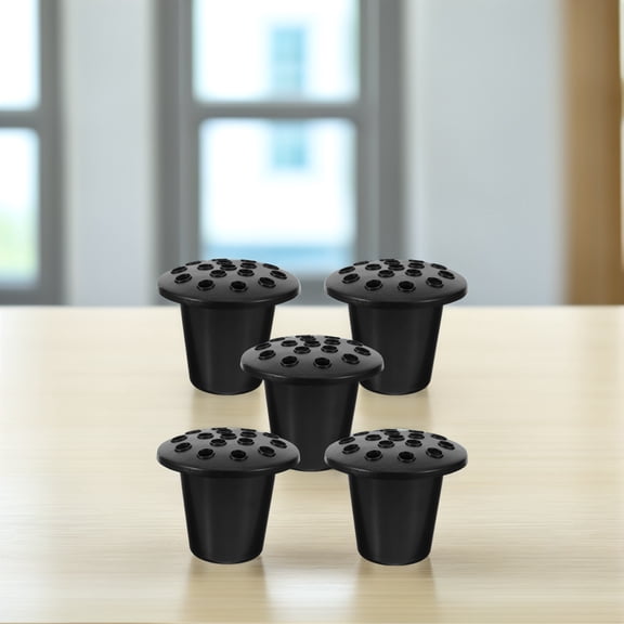 LOLIPPYY 5Pcs Grave Marker Flower Holder Plastic Black for Cemetery Decoration