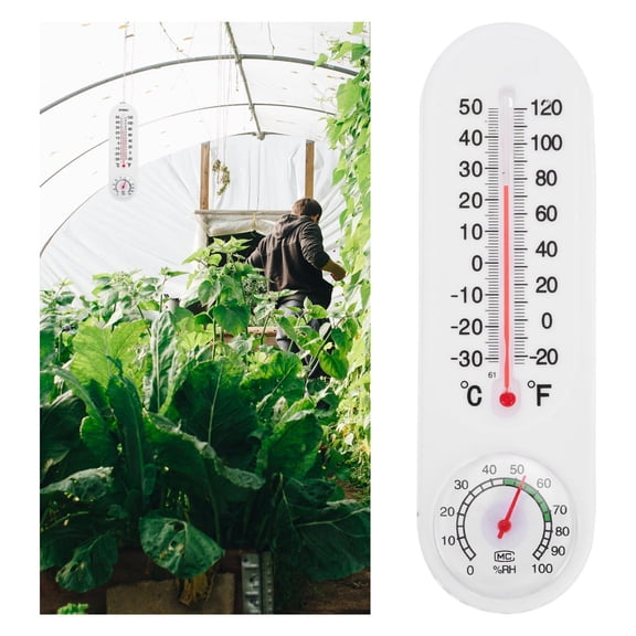 LOLIPPYY 5Pcs Greenhouse Thermometer White Digital Indoor Max Min Hygrometer Wall Mounted for Home Use