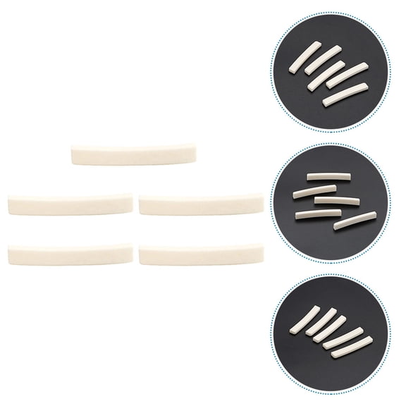 LOLIPPYY 5Pcs Guitar Bone Saddle Blanks for Acoustic Guitar Durable Ivory Material
