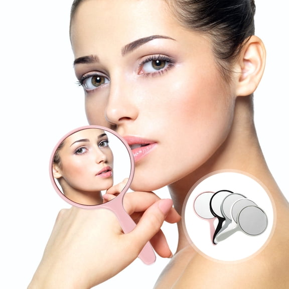 LOLIPPYY 5Pcs Hand Held Makeup Mirrors Assorted Color Portable Mirrors Ideal for Bathroom Countertops