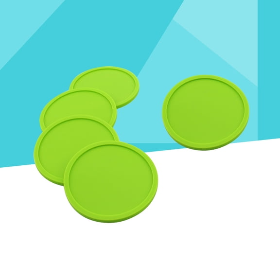 LOLIPPYY 5-Pack Cup Mats Green Nonslip for Home, Kitchen, Office, and Friends