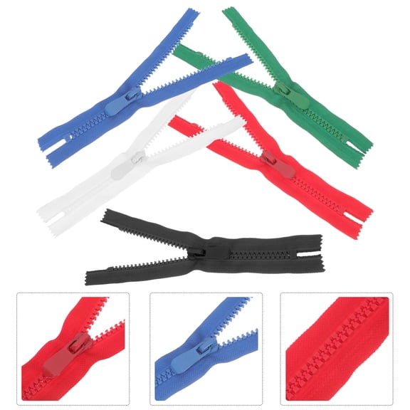 LOLIPPYY 5Pcs Heavy Duty Zippers for Clothing Replacement with Nylon Strap and Smooth Closure