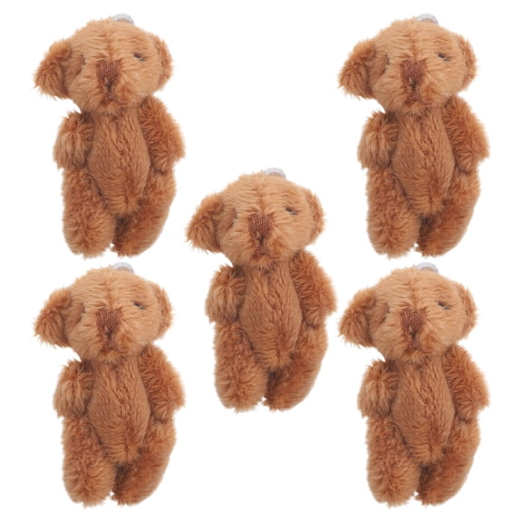 LOLIPPYY 5Pcs Keychain Bear Plush Toy Coffee Colored Realistic Texture For Collectors And Dollhouse Enthusiasts