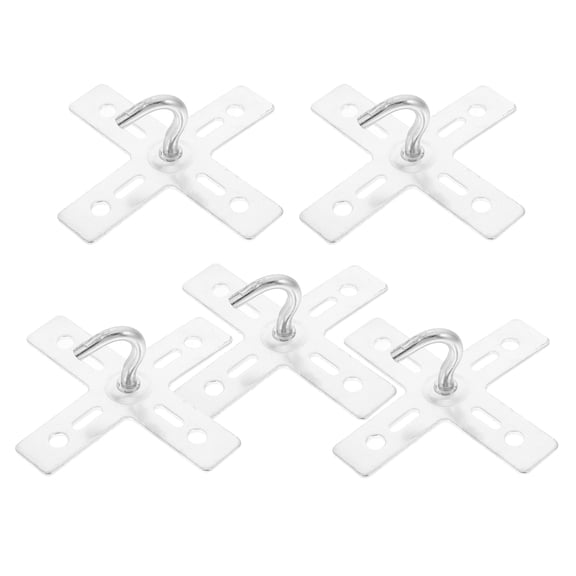 LOLIPPYY 5Pcs Light Fixture Mount Bracket Iron Hanging Light Fittings Silver for Commercial Lighting Installation