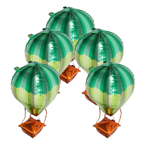 LOLIPPYY 5Pcs Light Green Hot Air Balloon Balloons 4D Metallic Foil Decorative Party Centerpieces