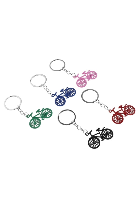 5Pcs Lightweight Metal Bike Keychain Pendant with Creative Bicycle Design and Multi Colors