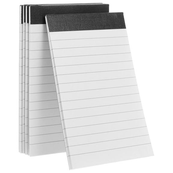 LOLIPPYY 5Pcs Lined Writing Memo Pads White Perforated Legal Notepads with Thick Cardboard Backing