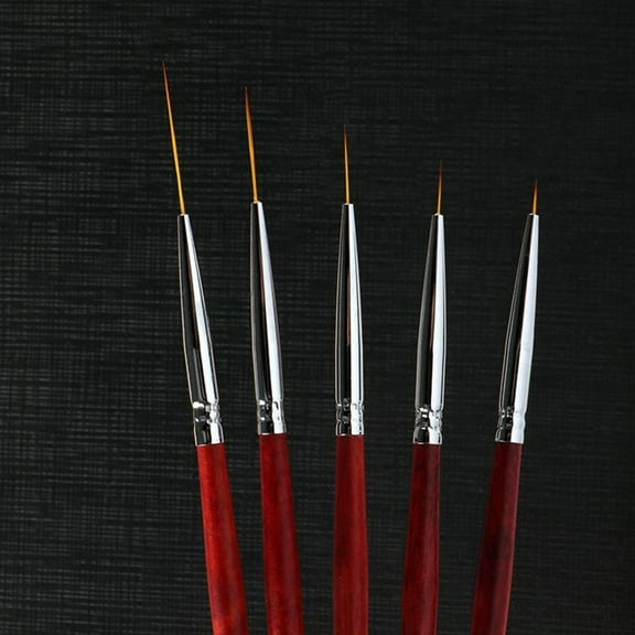 LOLIPPYY Nail Art Creation Manicure Drawing Tool Brown Wood 5Pcs