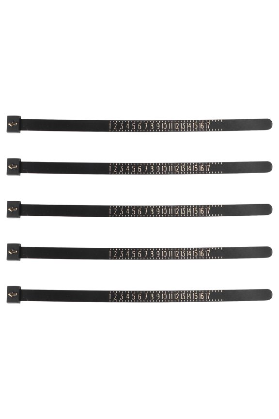 5Pcs Measuring Tool for Rings Black Lightweight Durable with Easy Buckle Design