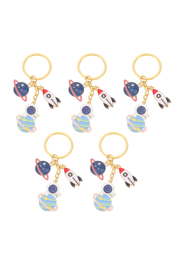 5-Pack Metal Astronaut Keychains with Unique Spaceman Design, Ideal for Backpacks, Purses, Bags, and Accessories