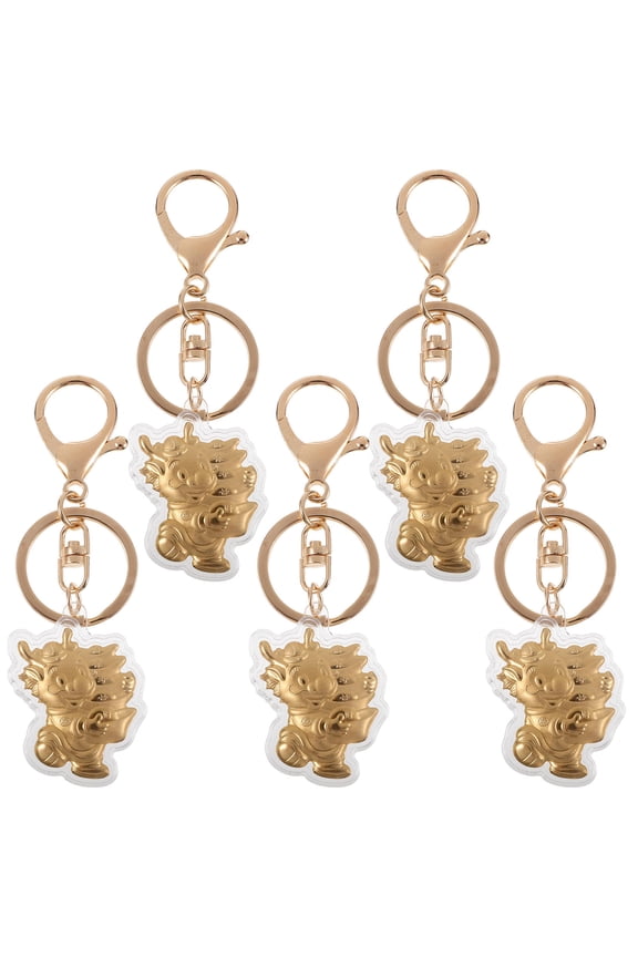 5-Pack Metal Dragon Keychains, Unique Key Holders for Wall, Bag, Car, and Hanging Accessories