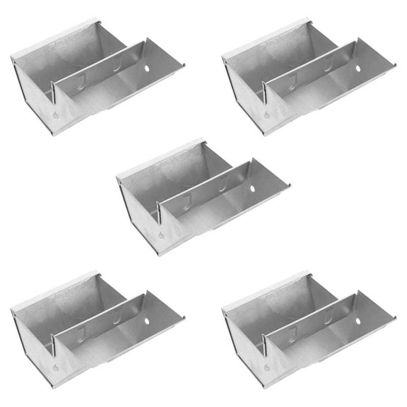 LOLIPPYY 5Pcs Metal Hanging Rabbit Food Dispenser and Water Bowl Silver Durable Feeder for Small Animals