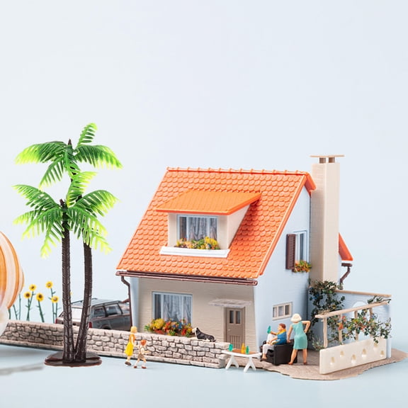 LOLIPPYY 5-Pack Mini Green Plastic Model Trees for Crafts, Dioramas, Train Sets, and Collectors Displays