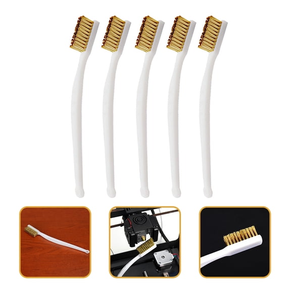 LOLIPPYY 5Pcs Motor Door Window Copper Wire Brush with Plastic Grip for Welding Slag Cleaning