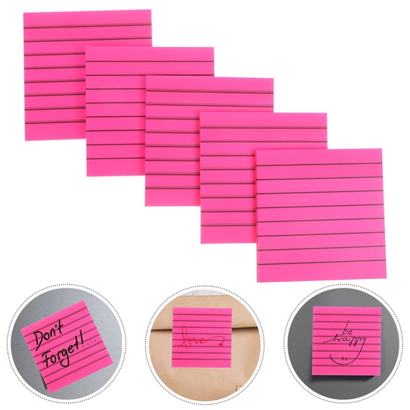 LOLIPPYY 5Pcs Multi Function Memo Pads with Strong Adhesive Red Semi Transparent Note Stickers