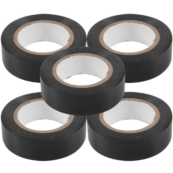 LOLIPPYY 5Pcs Multi Functional Black Electrical Tape Industrial Grade with Low Friction Coefficient