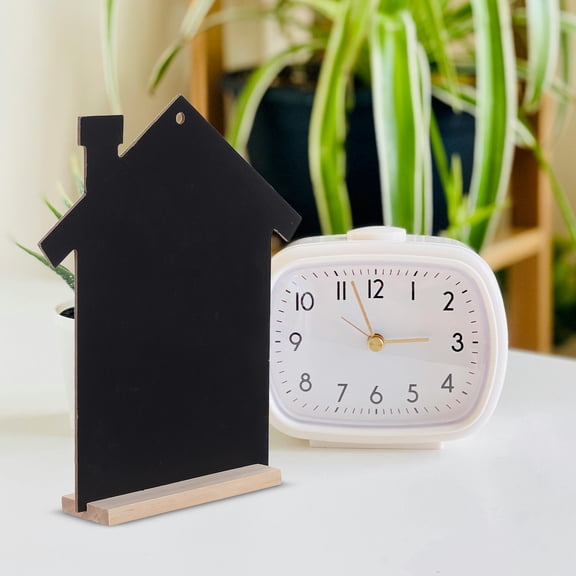 LOLIPPYY 5Pcs Natural Wood Texture Blackboard Signs for Desktop Notes and Buffet Labels