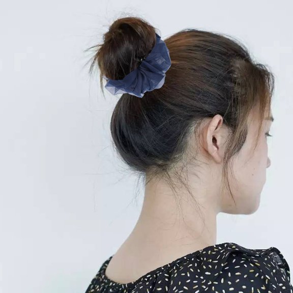 LOLIPPYY 5Pcs Navy Yarn Hair Ties Soft Cloth Material Hair Accessories for Decoration