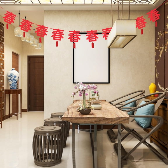 LOLIPPYY 5Pcs New Year Reusable Banner for Party Decoration with Rich Color and Fine Stitching