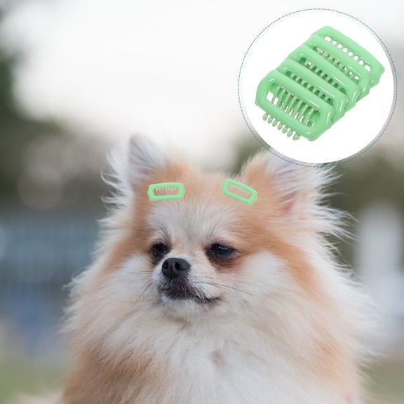LOLIPPYY 5Pcs Pet Hair Clips Green ABS Material for Small Dogs and Cats