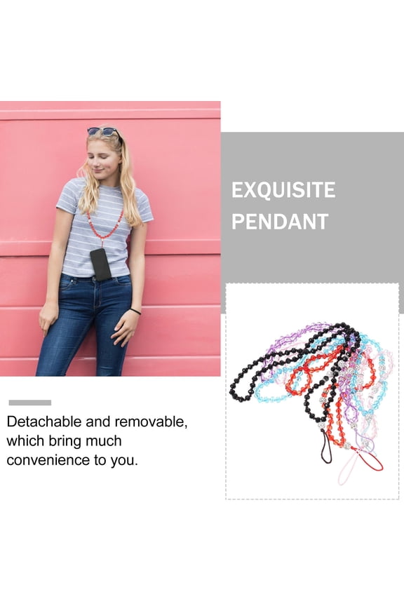 5-Pack Crystal Phone Charm Strings with Delicate Lanyards for Mobile Phones Daily Use and Accessories