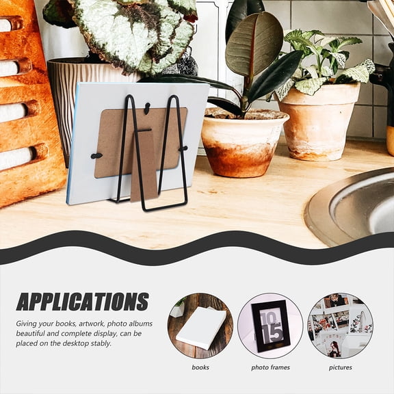 LOLIPPYY 5Pcs Picture Frame Stands Black Recipe Shelf Office Use Trade Show