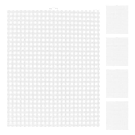 LOLIPPYY 5Pcs Plastic Canvas Sheets White Mesh with Precise Grid for Easy Cutting DIY Crafts