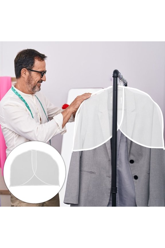 5Pcs Plastic Dry Cleaning Bags for Coats Suits and Jackets with Convenient Hanging Feature