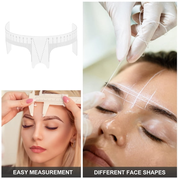 LOLIPPYY 5Pcs Plastic Eyebrow Measuring Rulers for Symmetrical Eyebrow Mapping and Shaping