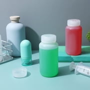 LOLIPPYY 5-Pack Transparent Plastic Lab Storage Bottles with Wide Mouth and Secure Caps for Chemical Samples