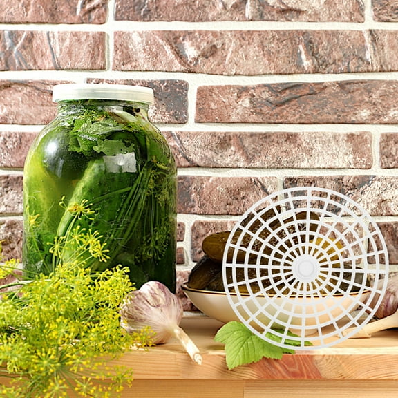 LOLIPPYY 5Pcs Plastic Pickle Jar Press Plates White Vegetable Fixer for Home Fermenting Jars