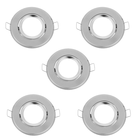 LOLIPPYY 5Pcs Plated Silver Recessed Light Fixture Housing Frame with Multiangle Spotlight Holder for Ceilings