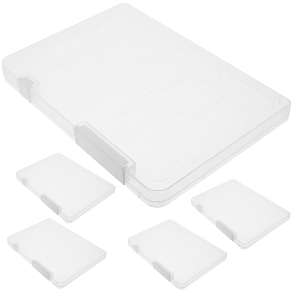 LOLIPPYY 5Pcs Portable File Organizer Box for Certificates Cards Photos with Clear Storage