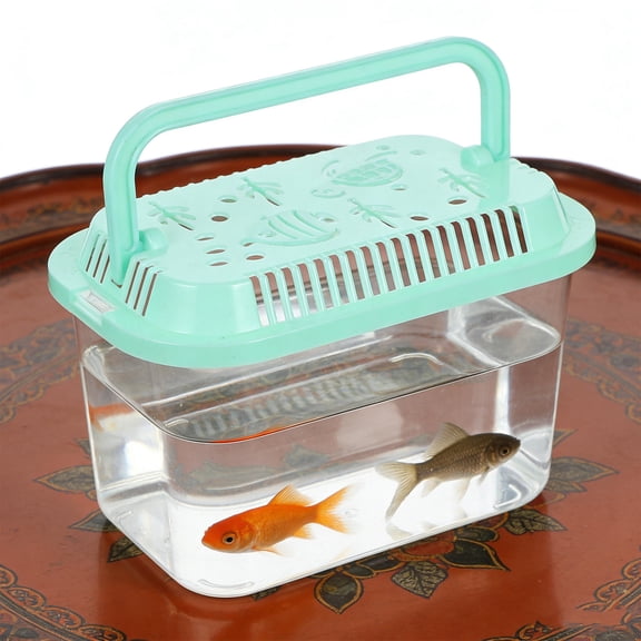 LOLIPPYY 5Pcs Portable Fish Tank Plastic Container for Aquarium Fish Transport and Temporary Housing Light Green